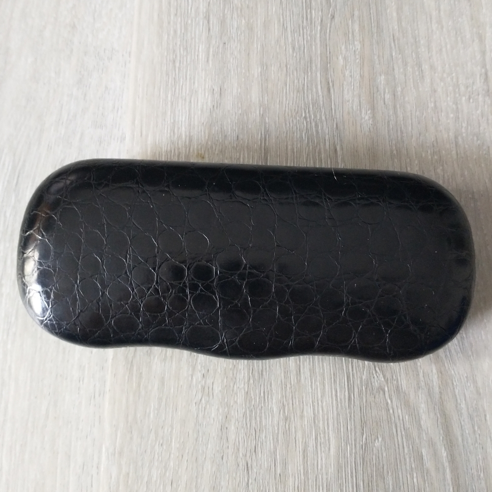 Black Snakeskin Eyeglass Case